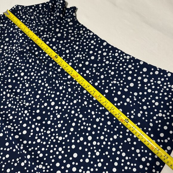 Emery Rose Navy Polka Dot Short Sleeve Top Women’s 1XL Minimalist Classic - Picture 9 of 10